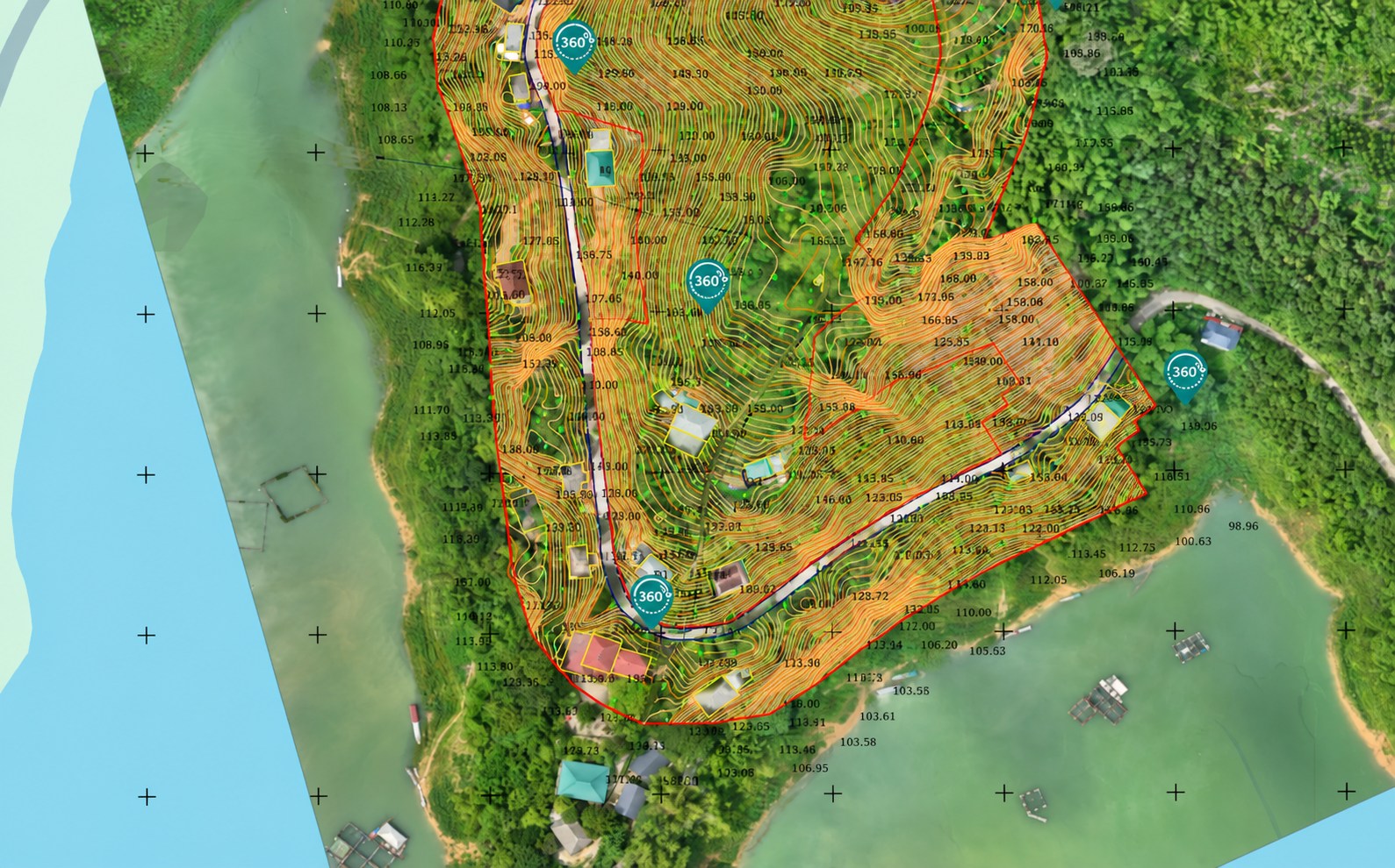 Bản đồ trắc địa số tích hợp ảnh bay và dữ liệu đường đồng mức
